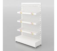 75cm Tall Retail Snack Display Shelf - Floor-Standing Organizer with 5 Hooks & Non-Slip Mats, Ideal for Supermarkets, Grocery, and Department Stores(Noir)