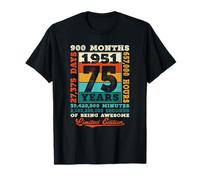 75e Anniversaire 75 Ans 900 Mois d'être génial né 1951 T-Shirt