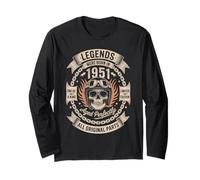 75e Anniversaire Legends sont nés en 1951 Biker Motorcycle Manche Longue