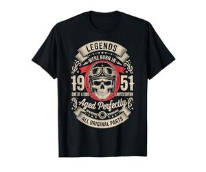 75e Anniversaire Legends sont nés en 1951 Biker Motorcycle T-Shirt