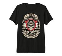 75e Anniversaire Legends sont nés en 1951 Biker Motorcycle T-Shirt Haut de Gamme