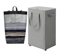 75L Rolling Laundry Hamper Basket With Removable Bag Handle For College