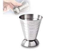 75ml Cocktail Jiggers en Acier Inoxydable Verres doseurs Cuillère à Cocktail Barman Service à Cocktail avec Vin multifonction Cocktail Bartender Tasse d’once Fête intérieure extérieure Argent