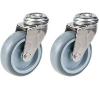 75mm 3" stainless steel castor grey rubber, swivel, 120kg, set of 2