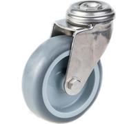 75mm 3" stainless steel castor grey rubber, swivel, 60kg