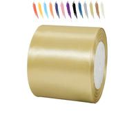75mm Or Du Tyran Ruban Satin pour Emballage Des Cadeaux,23 mètres Polyester Rubans pour Bouquets,Ballon,Couture,Nœuds,Gâteau,Satin Ruban Roll pour Décoration de Mariage/Anniversaire/Noël/Fête