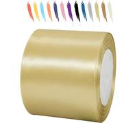 75mm Or Du Tyran Ruban Satin Pour Emballage Des Cadeaux,23 Mètres Polyester Rubans Pour Bouquets,Ballon,Couture,N?Uds,Gâteau,Satin Ruban Roll Pour Décoration De Mariage/Anniversaire/Noël/Fête