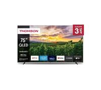 THOMSON 75 Pouces (189 cm) QLED Téléviseur - Smart Android TV (WLAN, HDR, Triple Tuner DVB-C/S2/T2, Commande Vocale) - 75QA2S13-2023