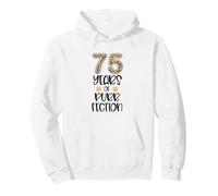 75th Birthday 75 Years of Purrfection Cat Cheetah Print Sweat à Capuche