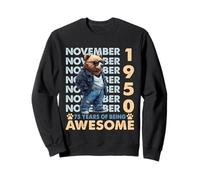75th Birthday Bear Legends November 1950 75 Years Old Mens Sweatshirt
