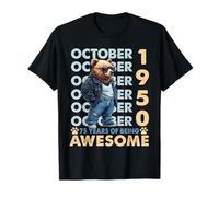 75th Birthday Bear Legends October 1950 75 Years Old Mens T-Shirt