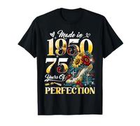 75th Birthday Floral Made in 1950 75 Years Old Sunflower T-Shirt