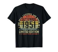 75th Birthday Legends September 1996 Vintage 75 Years Old T-Shirt