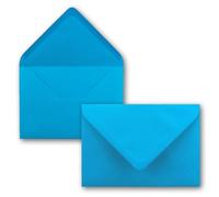 75x enveloppes C6 - couleur: bleu azur - 11,4 x 16,2 cm - fermeture: gommée - pour papier A4, A5, A6 et pour invitations, salutations et lettres - FarbenFroh by GUSTAV NEUSER