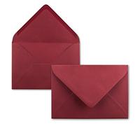 75x enveloppes C6 - couleur: rouge foncé - 11,4 x 16,2 cm - fermeture: gommée - pour papier A4, A5, A6 et pour invitations, salutations et lettres - FarbenFroh by GUSTAV NEUSER