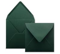 75x Enveloppes carrées pin vert (vert) - 15,5 x 15,5 cm - sans fenêtre, à collage humide - 110 g/m² - Pour les cartes d'invitation à un mariage, un anniversaire et plus -Serie FarbenFroh