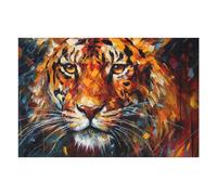 75x50cm/1000pcs Casse-têtes pour Adolescents Abstract Tiger Portrait Artwork Puzzle pour Adultes : Un Jeu De Réflexion Amusant Et Humoristique pour Un Anniversaire Ou Noël 75x50cm/1000pcs