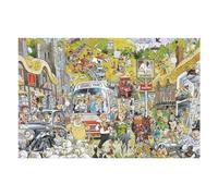75x50cm/1000pcs Casse-têtes Pour Adolescents British Village Chaos A Cartoon Masterpiece! Puzzle Pour Adultes : Un Jeu De Réflexion Amusant Et Humoristique Pour Un Anniversaire Ou Noël 75x50cm/1000pcs
