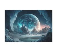 75x50cm/1000pcs Puzzle pour Adolescentes ICY Alien Planet with Glowing Core Puzzles pour Adolescentes, Jouets, Décoration Murale, Cadeaux pour Femmes, Défi Éducatif 75x50cm/1000pcs