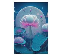 75x50cm/1000pcs Puzzle pour Adolescentes Lotus Night Garden Puzzles pour Adolescentes, Jouets, Décoration Murale, Cadeaux pour Femmes, Défi Éducatif 75x50cm/1000pcs