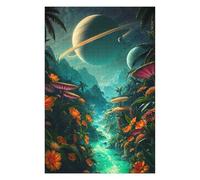 75x50cm/1000pcs Puzzle pour Adolescents Alien Jungle River Dreamscape Puzzle pour Adultes Jeux De Famille Une Œuvre d'art Jeu Stimulant Cadeaux 75x50cm/1000pcs