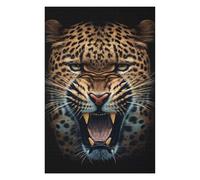 75x50cm/1000pcs Puzzle pour Adolescents Angry Leopard Face Animal Jeu De Puzzle pour Adultes : Casse-tête Amusant Et Humoristique, pour Les Amis Et La Famille 75x50cm/1000pcs