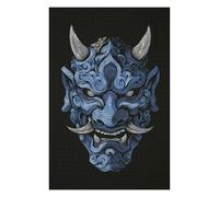 75x50cm/1000pcs Puzzle pour Adolescents Blue Oni Mask Illustration Puzzles pour Adolescents : Jeux Amusants, Passe-Temps Stimulant À Compléter
