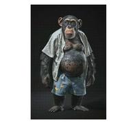 75x50cm/1000pcs Puzzle pour Adolescents Chimpanzee Fat Casse-tête pour Adultes, Jeu De Réflexion, Découpe De Précision, Jeu Stimulant, Cadeaux 75x50cm/1000pcs