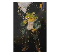 75x50cm/1000pcs Puzzle pour Adolescents Cool Smoking Toad in Jacket Puzzles pour Adolescents - Jouets Anti-Stress - Une Œuvre d'art - Activités Amusantes À La Maison 75x50cm/1000pcs