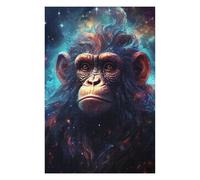 75x50cm/1000pcs Puzzle pour Adolescents Galactic Chimpanzee Portrait -1 Puzzles pour Adultes Jeux Familiaux Course De Vitesse Manuelle Activités Amusantes À La Maison 75x50cm/1000pcs