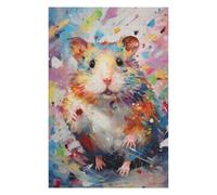 75x50cm/1000pcs Puzzle pour Adolescents Hamster Walking in Paint Casse-tête pour Adultes, Jeu De Réflexion, Découpe De Précision, Jeu Stimulant, Cadeaux 75x50cm/1000pcs