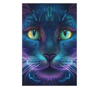 75x50cm/1000pcs Puzzle pour Adolescents Neon Cat Portrait-7 Puzzle pour Adultes - Jeux De Construction - Analyse Et Logique - Interaction Parent-Enfant 75x50cm/1000pcs