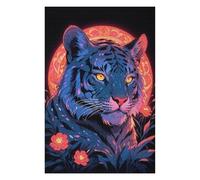 75x50cm/1000pcs Puzzle pour Adolescents Neon Tiger Portrait Puzzle pour Adultes - Jeu Pratique D'analyse Et De Logique - Cadeaux De Noël Et d'anniversaire 75x50cm/1000pcs
