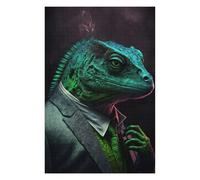 75x50cm/1000pcs Puzzle pour Adolescents Noir Lizard Mastermind Puzzle pour Adultes - Jouet Anti-Stress - Cadeau Souvenir pour Les Amis Et La Famille 75x50cm/1000pcs