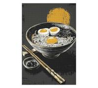 75x50cm/1000pcs Puzzle pour Adolescents Ramen Bowl with Eggs and Chopsticks Puzzles pour Adolescents : Jeux Amusants, Passe-Temps Stimulant À Compléter