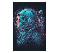 75x50cm/1000pcs Puzzle pour Adolescents Space Skull Artwork Puzzle pour Adultes - Jeux De Construction - Analyse Et Logique - Interaction Parent-Enfant 75x50cm/1000pcs