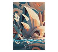 75x50cm/1000pcs Puzzle pour Adolescents Sydney Opera House 1 Casse-tête pour Adultes, Jeu De Réflexion, Découpe De Précision, Jeu Stimulant, Cadeaux 75x50cm/1000pcs
