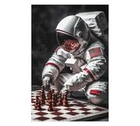 75x50cm/1000pcs Puzzle pour Adolescents US Astronaut Playing Chess Casse-tête pour Adultes, Jeu De Réflexion, Découpe De Précision, Jeu Stimulant, Cadeaux 75x50cm/1000pcs