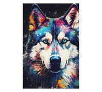 75x50cm/1000pcs Puzzle pour Adultes Colorful Wolf Portrait-33 Puzzle - Jeux Relaxants - Améliorez Vos Souvenirs - Offrez-Le en Cadeau À Toute La Famille 75x50cm/1000pcs