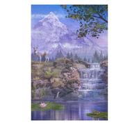 75x50cm/1000pcs Puzzle pour Adultes Enchanted Mountain Waterfall Scene Puzzle - Jeux Relaxants - Améliorez Vos Souvenirs - Offrez-Le en Cadeau À Toute La Famille 75x50cm/1000pcs