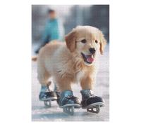 75x50cm/1000pcs Puzzle pour Adultes Skating Puppy Puzzle pour Adultes, Jouets À Monter Soi-même, Cadeaux pour Femmes, Idéal pour Toute La Famille 75x50cm/1000pcs