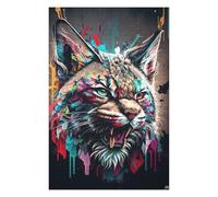 75x50cm/1000pcs Puzzle pour Adultes Wild Cat Abstract Art Puzzle - Jeux Relaxants - Améliorez Vos Souvenirs - Offrez-Le en Cadeau À Toute La Famille 75x50cm/1000pcs