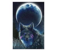 75x50cm/1000pcs Puzzle pour Adultes Wolf Under The Moon Puzzles pour Adultes - Jeu Familial - Assemblage De Motifs - Cadeaux Uniques pour Anniversaire Et Noël 75x50cm/1000pcs