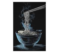 75x50cm/1000pcs Puzzle Ramen Bowl with Chopsticks Puzzle pour Adultes Jeux Relaxants Améliore La Mémoire Cadeaux Uniques d'anniversaire Et De Noël 75x50cm/1000pcs