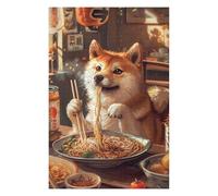 75x50cm/1000pcs Puzzle Ramen Shiba Inu Puzzle pour Adultes Jeux Relaxants Améliore La Mémoire Cadeaux Uniques d'anniversaire Et De Noël 75x50cm/1000pcs