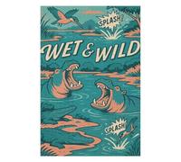 75x50cm/1000pcs Puzzle Wet & Wild River Creatures Comic Puzzle pour Adultes Jeux Relaxants Améliore La Mémoire Cadeaux Uniques d'anniversaire Et De Noël 75x50cm/1000pcs