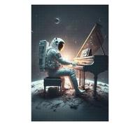 75x50cm/1000pcs Puzzles Astronaut Playing Piano in Space Puzzle Adulte Jeu Manuel Course De Vitesse Cadeaux Uniques pour Anniversaire Et Noël 75x50cm/1000pcs