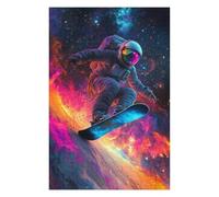75x50cm/1000pcs Puzzles Astronaut Snowboarding in Space Puzzles pour Adultes Jeux De Détente Décoration Parfaite Cadeaux Uniques d'anniversaire Et De Noël 75x50cm/1000pcs