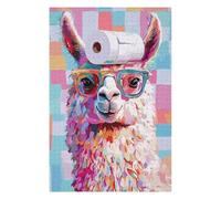 75x50cm/1000pcs Puzzles Colorful Llama with Toilet Paper Hat Puzzle Adulte Jeu Manuel Course De Vitesse Cadeaux Uniques pour Anniversaire Et Noël 75x50cm/1000pcs