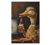 75x50cm/1000pcs Puzzles Drunk Duck Drinking Beer Puzzles pour Adultes Jeux De Détente Décoration Parfaite Cadeaux Uniques d'anniversaire Et De Noël 75x50cm/1000pcs
